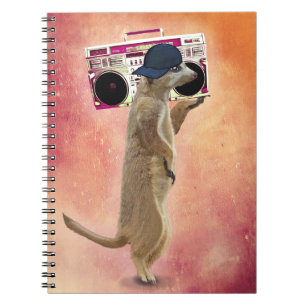 Meerkat and Boom Box Spiral Notebook