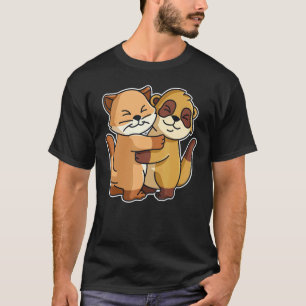 Meerkat And Cat Cute Animals For Women Animal Hugg T-Shirt
