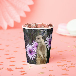 Meerkat And Daisies, Paper Party Cups