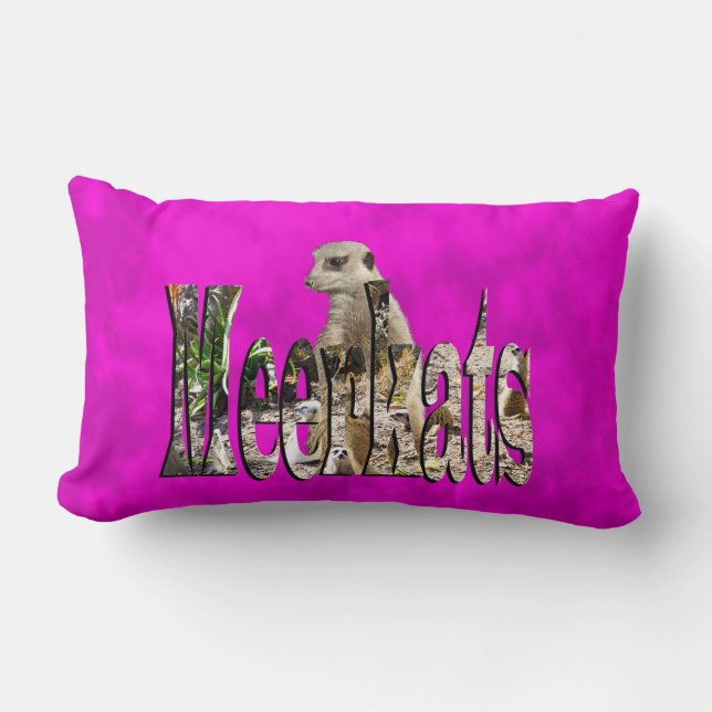 Meerkat And Meerkats Logo On Purple, Lumbar Cushion (Front)
