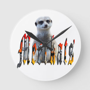 Meerkat And Meerkats Picture Logo, Round Clock