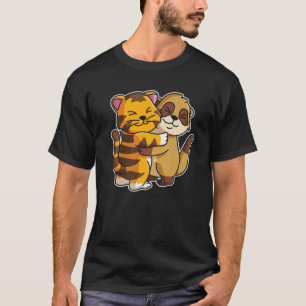 Meerkat And Tiger Cute Animals For Women Animal Hu T-Shirt