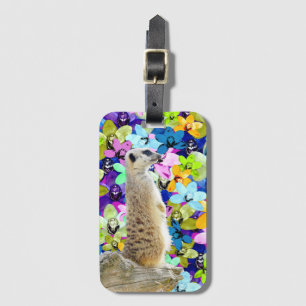 Meerkat And Watercolor Orchids, Luggage Tag