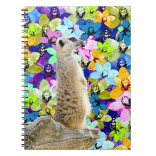Meerkat And Watercolor Orchids, Notebook