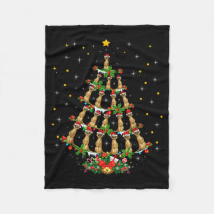 Meerkat Animal Lover Xmas Santa Hat Meerkat Christ Fleece Blanket