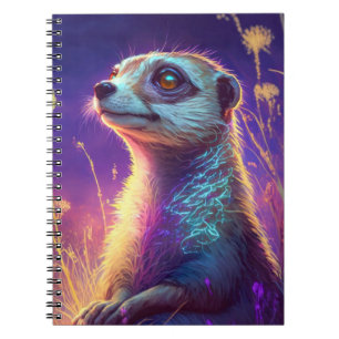 Meerkat Animal Portrait Painting Wildlife Outdoors Notebook