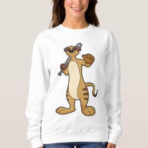 Meerkat as Baseball player with Baseball bat Sweatshirt