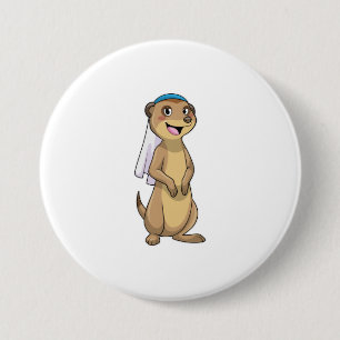 Meerkat as Bride with Veil 7.5 Cm Round Badge
