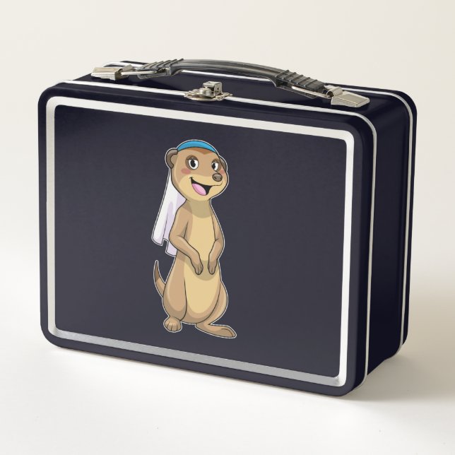 Meerkat as Bride with Veil Metal Lunch Box (Front)