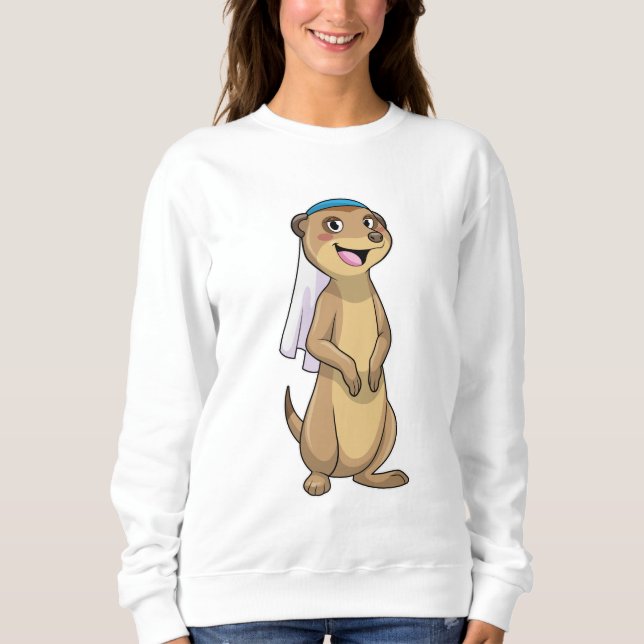 Meerkat as Bride with Veil Sweatshirt (Front)