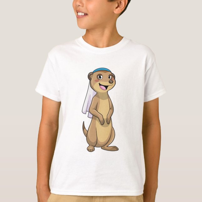 Meerkat as Bride with Veil T-Shirt (Front)