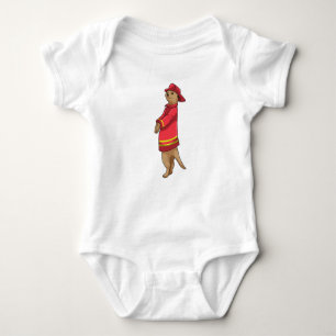 Meerkat as Firefighter with Helmet Baby Bodysuit