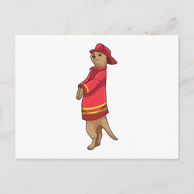 Meerkat as Firefighter with Helmet Postcard (Front)