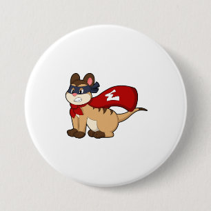 Meerkat as Hero with Mask 7.5 Cm Round Badge