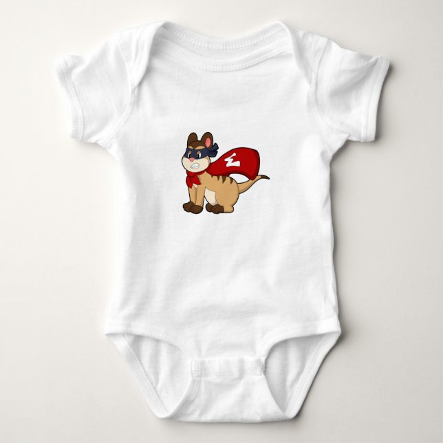 Meerkat as Hero with Mask Baby Bodysuit (Front)