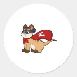 Meerkat as Hero with Mask Classic Round Sticker