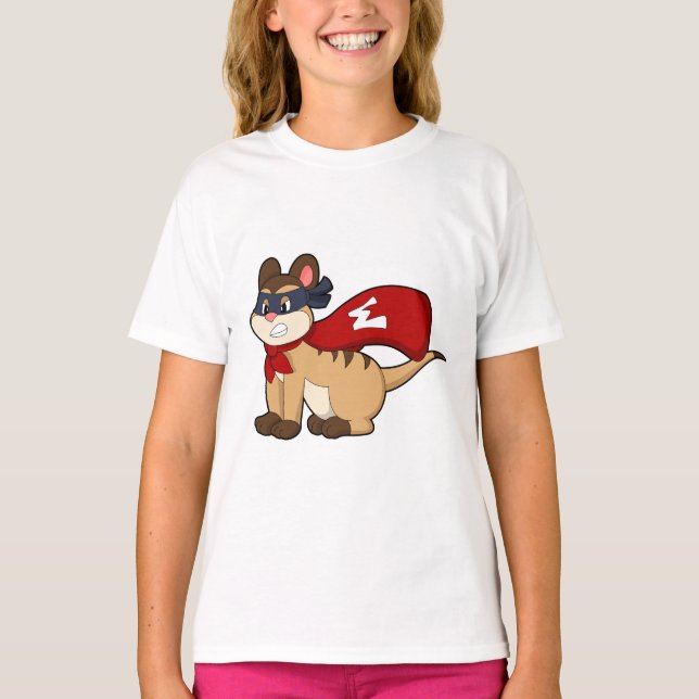 Meerkat as Hero with Mask T-Shirt (Front)