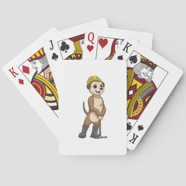 Meerkat as Miner with Pickaxe Playing Cards (Back)