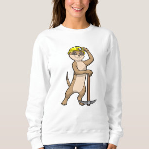 Meerkat as Miner with Pickaxe Sweatshirt