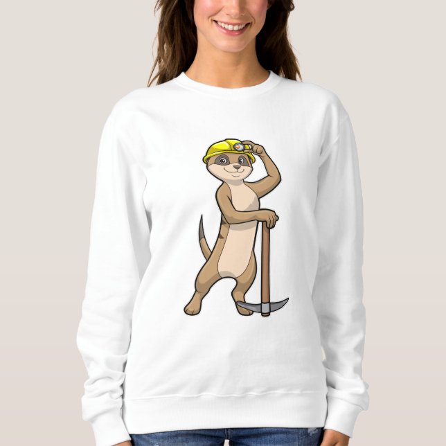 Meerkat as Miner with Pickaxe Sweatshirt (Front)