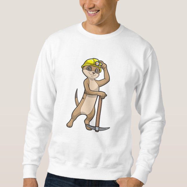 Meerkat as Miner with Pickaxe Sweatshirt (Front)