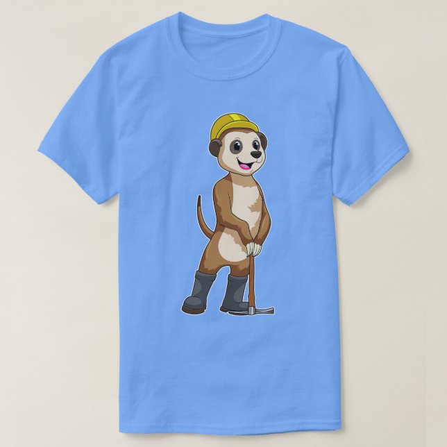 Meerkat as Miner with Pickaxe T-Shirt (Design Front)