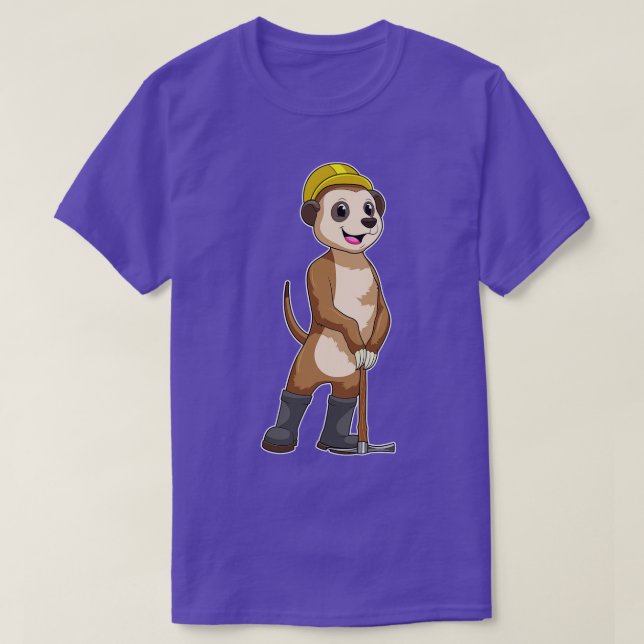 Meerkat as Miner with Pickaxe T-Shirt (Design Front)