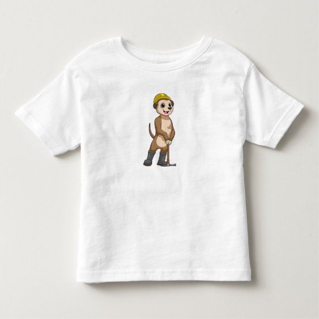 Meerkat as Miner with Pickaxe Toddler T-Shirt (Front)
