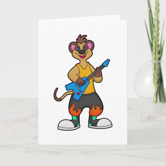 Meerkat as Musician with Guitar Card (Front)