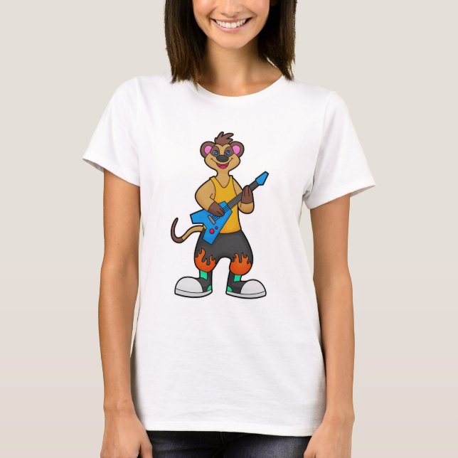 Meerkat as Musician with Guitar T-Shirt (Front)
