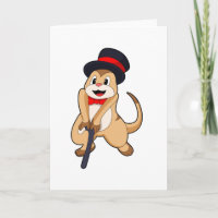 Meerkat as Pensioner with Walking stick