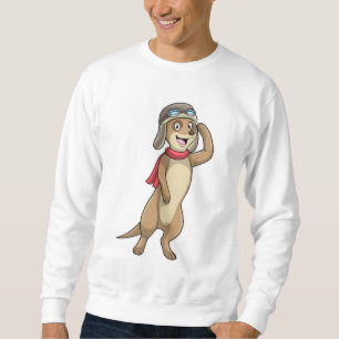 Meerkat as Pilot with Pilot hat Sweatshirt