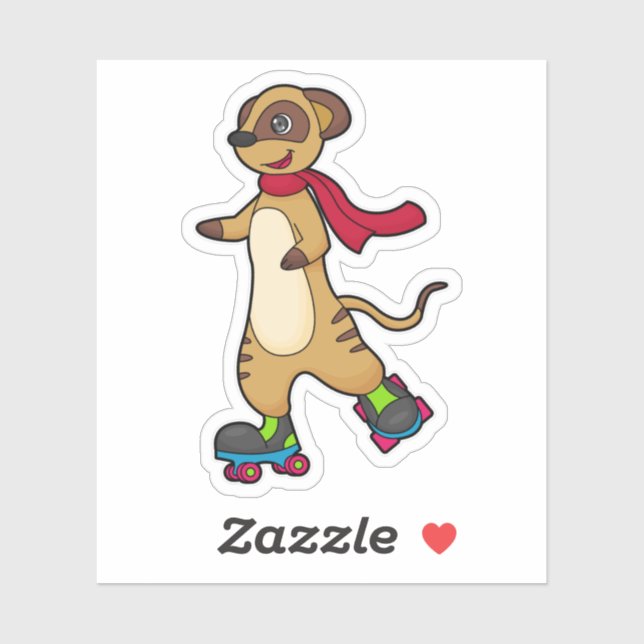 Meerkat as Skater with Roller skates (Sheet)