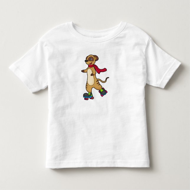 Meerkat as Skater with Roller skates Toddler T-Shirt (Front)