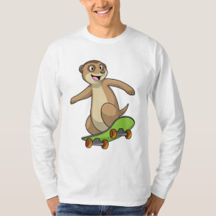 Meerkat as Skater with Skateboard T-Shirt