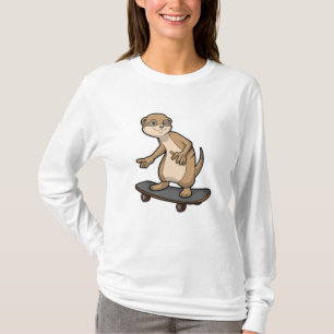 Meerkat as Skater with Skateboard T-Shirt