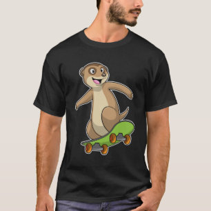 Meerkat as Skater with Skateboard T-Shirt