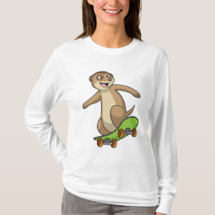 Meerkat as Skater with Skateboard T-Shirt