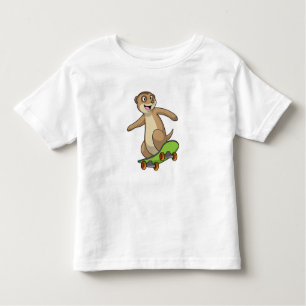 Meerkat as Skater with Skateboard Toddler T-Shirt