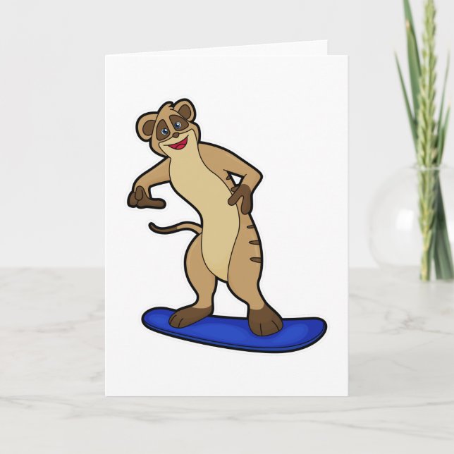 Meerkat as Snowboarder with Snowboard Card (Front)