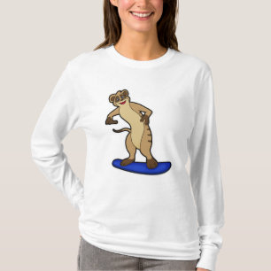 Meerkat as Snowboarder with Snowboard T-Shirt