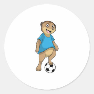 Meerkat as Soccer player with Soccer Classic Round Sticker