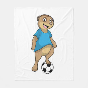 Meerkat as Soccer player with Soccer Fleece Blanket
