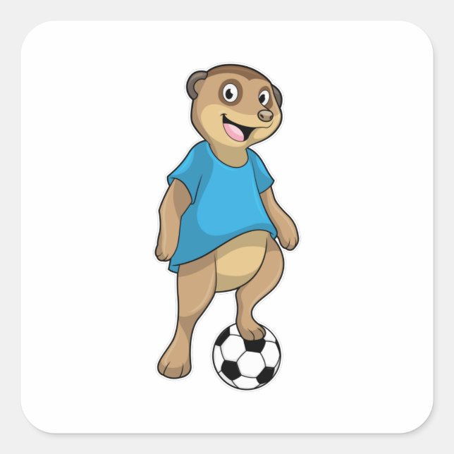 Meerkat as Soccer player with Soccer Square Sticker (Front)