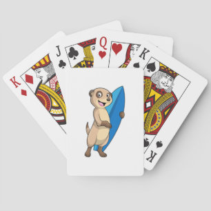 Meerkat as Surfer with Surfboard Playing Cards