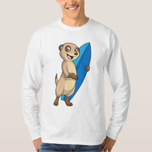 Meerkat as Surfer with Surfboard T-Shirt