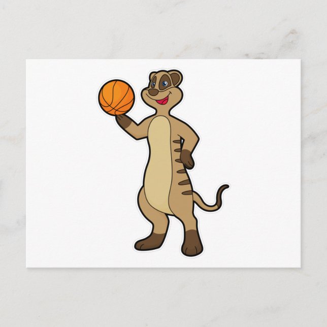 Meerkat at Basketball Sports Postcard (Front)