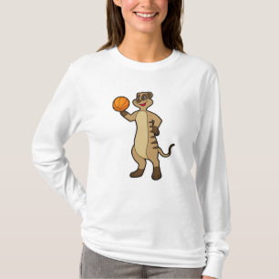 Meerkat at Basketball Sports T-Shirt