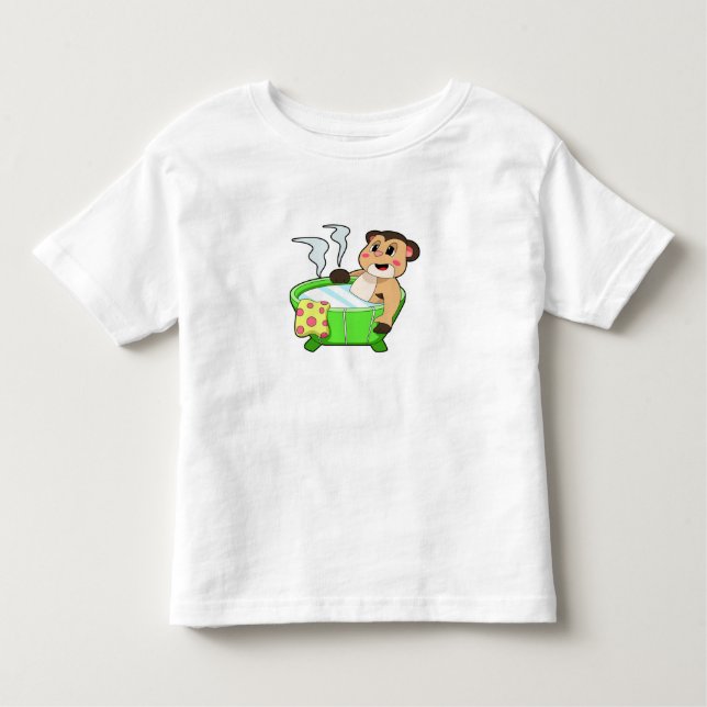 Meerkat at Bathing in Bathtub Toddler T-Shirt (Front)