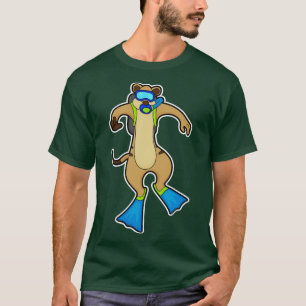 Meerkat at Diving with Swimming goggles T-Shirt